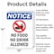 Signmission No Food No Drink Allowed, 10 in W x Rectangle, Aluminum OS-2PACK-NS-A-1014-V-14565 - alternate 2